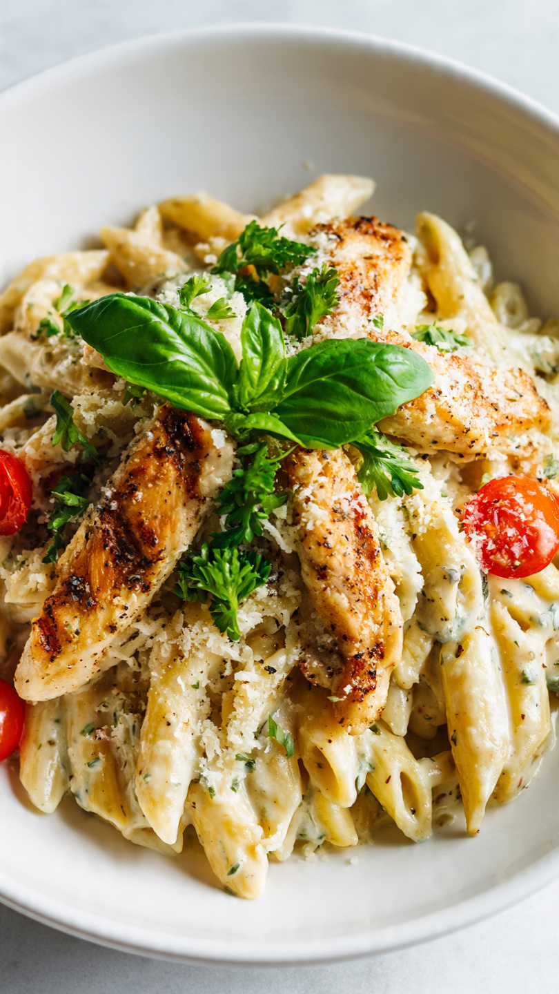 Creamy Ranch Alfredo Chicken Pasta