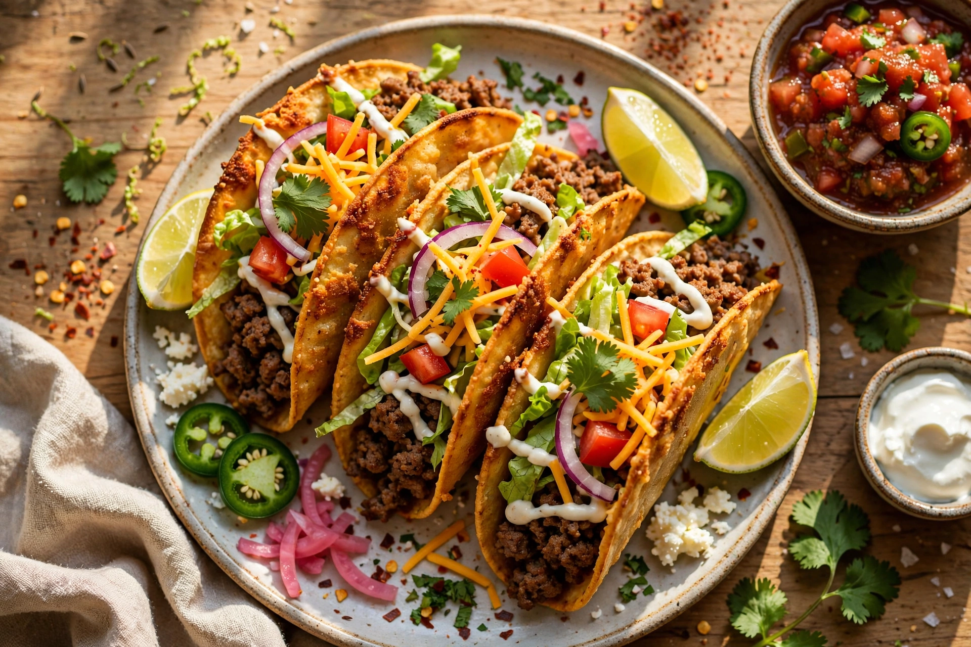 Crispy Baked Ground Beef Tacos
