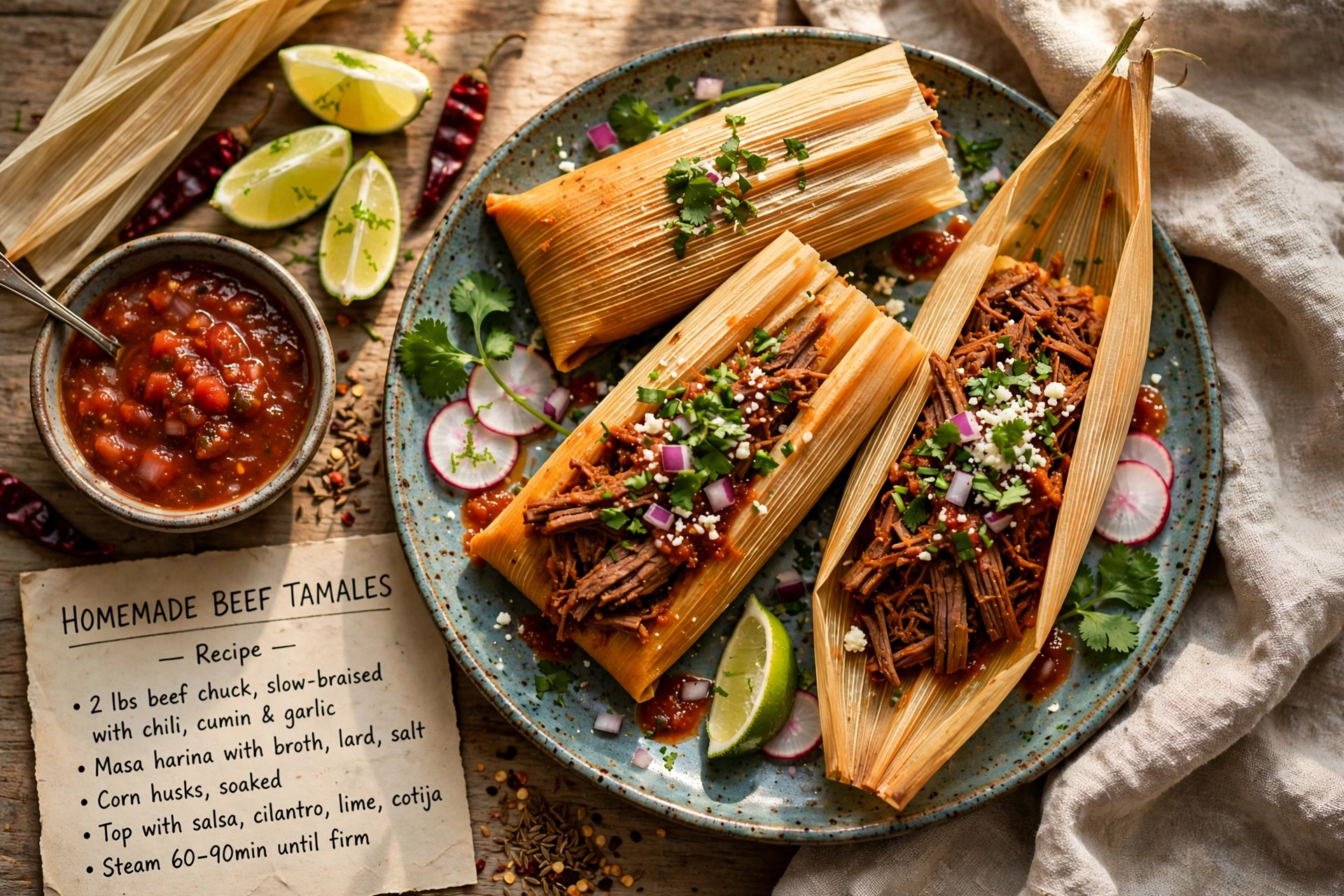Homemade Beef Tamales
