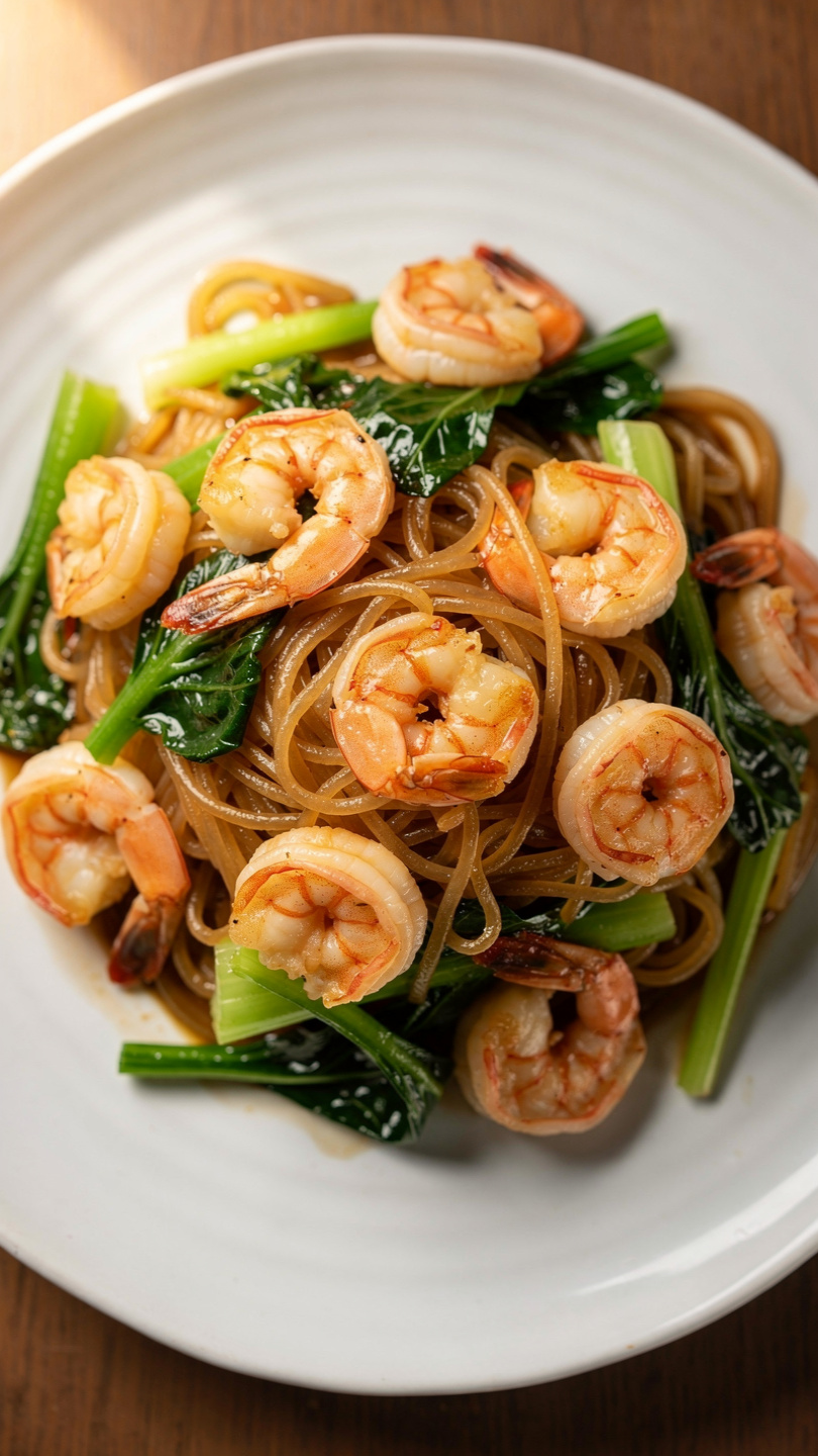 Shrimp Stir Fry with Rice Noodles